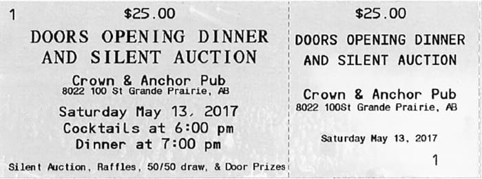 Example of pre-printed ticket